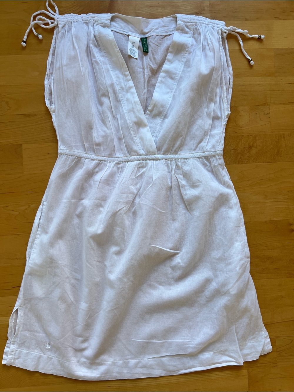 Ralph Lauren White Sleeveless V-Neck Mini Dress